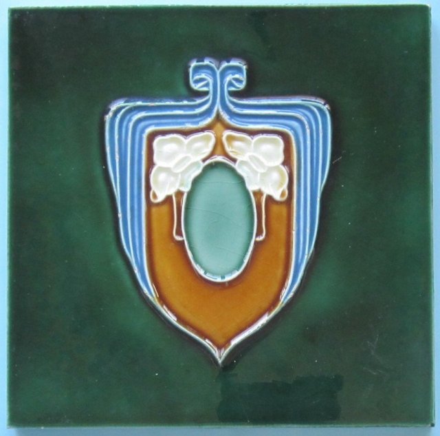 Antique Belgian Art Nouveau Tile