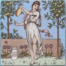 Antique Josiah Wedgwood & Sons Polychrome Tile