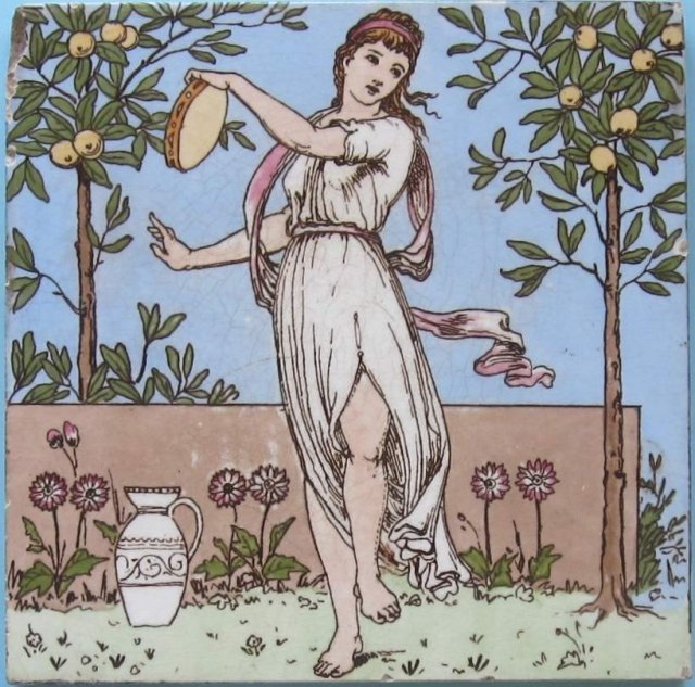 Antique Josiah Wedgwood & Sons Polychrome Tile