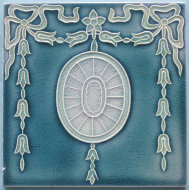 Antique Belgian Art Nouveau Tile - Helman