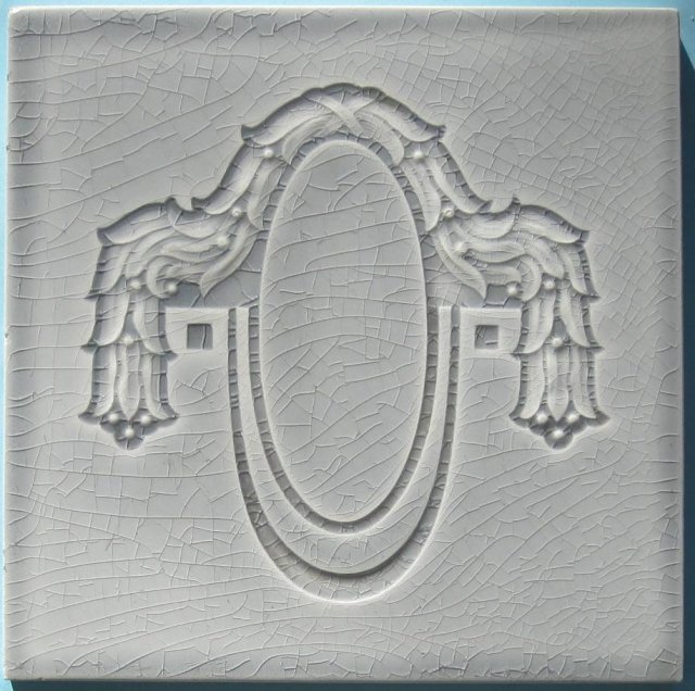 Antique Belgian Art Nouveau Tile - Helman Gray