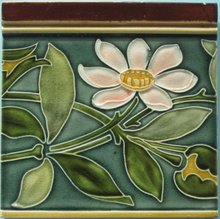 Antique Pair of Art Nouveau Tiles - Villeroy & Boch