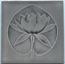 Antique Art Nouveau Waterlily/Gray SeeRosen Tile - Boch Freres
