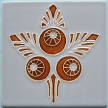 Antique Belgian Art Nouveau Tile - Herent Acorns