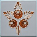 Antique Belgian Art Nouveau Tile - Herent Acorns