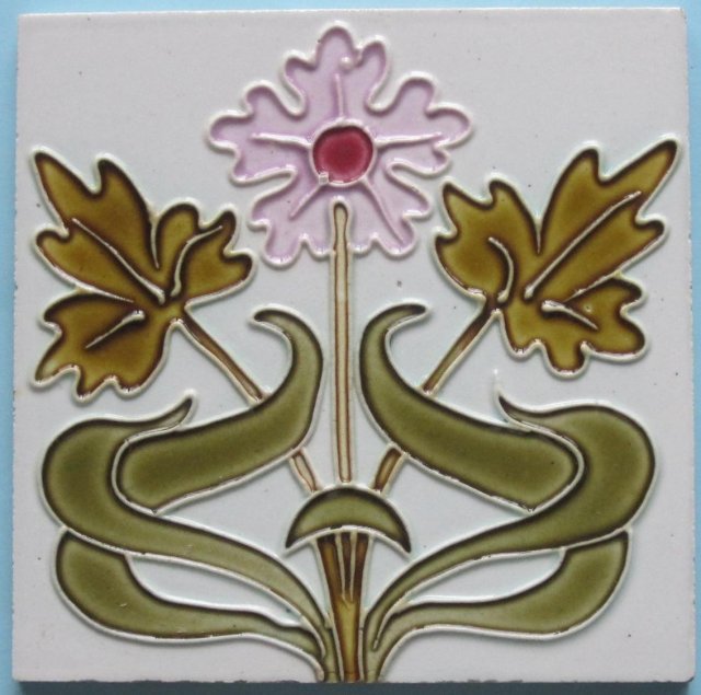 Antique Belgian Art Nouveau Tile