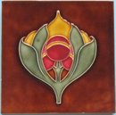 Antique German Jugendstil Tile - Grohn Abstract