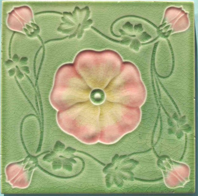 Antique German Jugendstil Tile - MO & PF v. CT Meissen