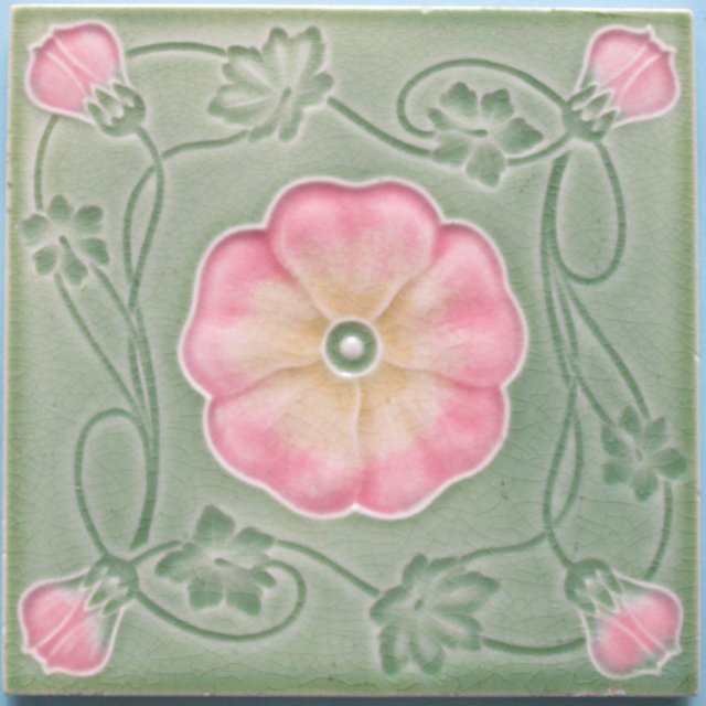 Antique German Jugendstil Tile - MO & PF v. CT Meissen