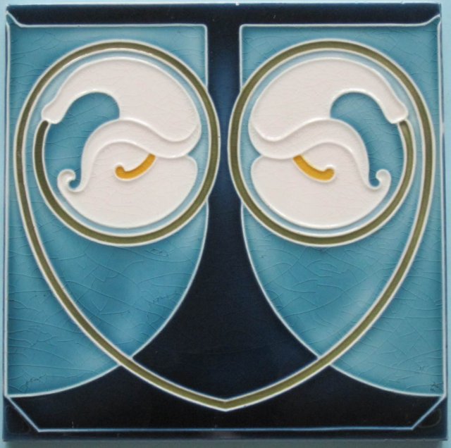 Antique German Jugendstil Tile - Boizenburger