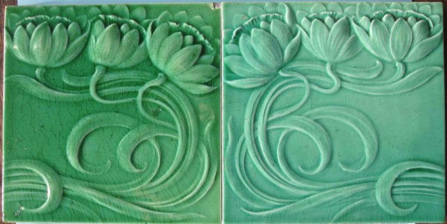 Pair of Antique German Jugendstil Tiles - SOFvETM
