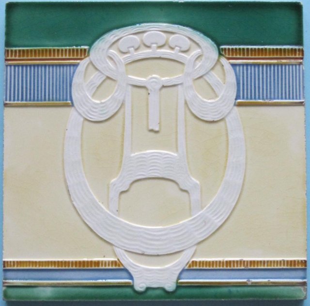 Antique German Jugendstil Tile - Mugeln