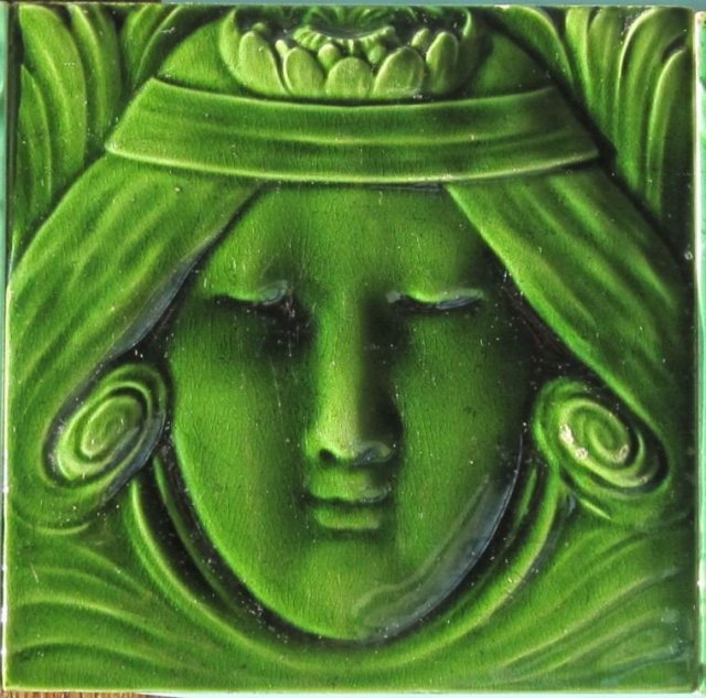 Antique German Jugendstil Tile - SOFvETM