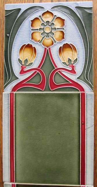 Antique German Jugendstil Tile Panel #3 - Tonwerke Offstein