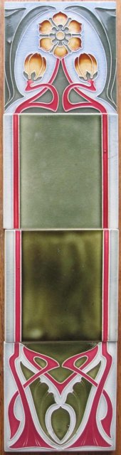 Antique German Jugendstil Tile Panel #3 - Tonwerke Offstein