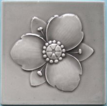 Antique German Jugendstil Tile - Gray SOFvETM
