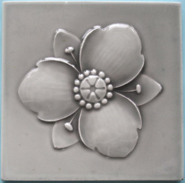 Antique German Jugendstil Tile - Gray SOFvETM