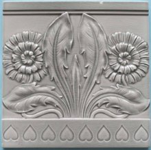 Antique German Jugendstil Tile - Meissen Double Dandelion