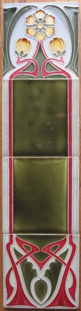 Antique German Jugendstil Fireplace Tile Panel #1 - Tonwerke Offstein