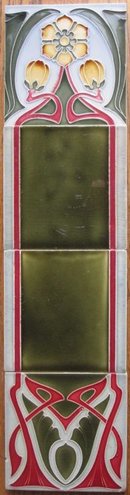 Antique German Jugendstil Fireplace Tile Panel #1 - Tonwerke Offstein