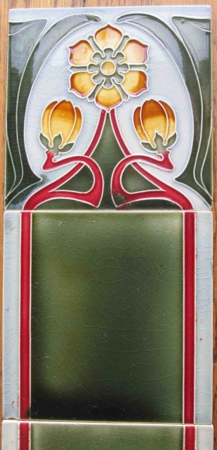 Antique German Jugendstil Tile Panel #2 - Tonwerke Offstein
