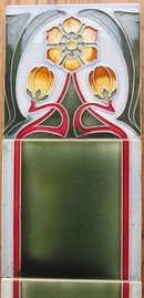 Antique German Jugendstil Tile Panel #2 - Tonwerke Offstein