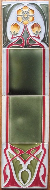 Antique German Jugendstil Tile Panel #2 - Tonwerke Offstein