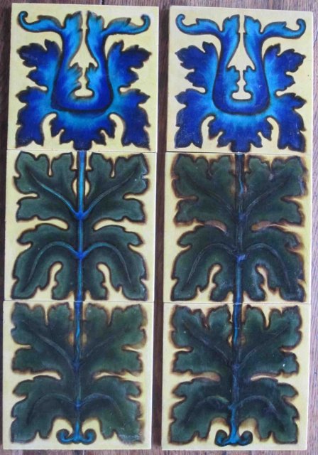 Pair of Antique English Arts & Crafts Fireplace Panels - Maw