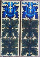 Pair of Antique English Arts & Crafts Fireplace Panels - Maw