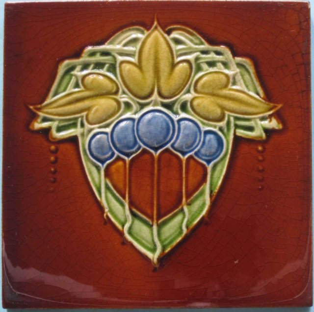 Antique English Art Nouveau Tile