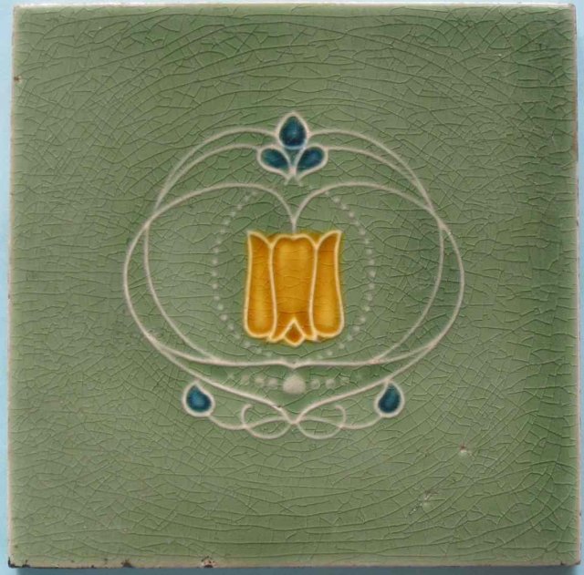 Antique English Art Nouveau Tile - Sherwin & Cotton