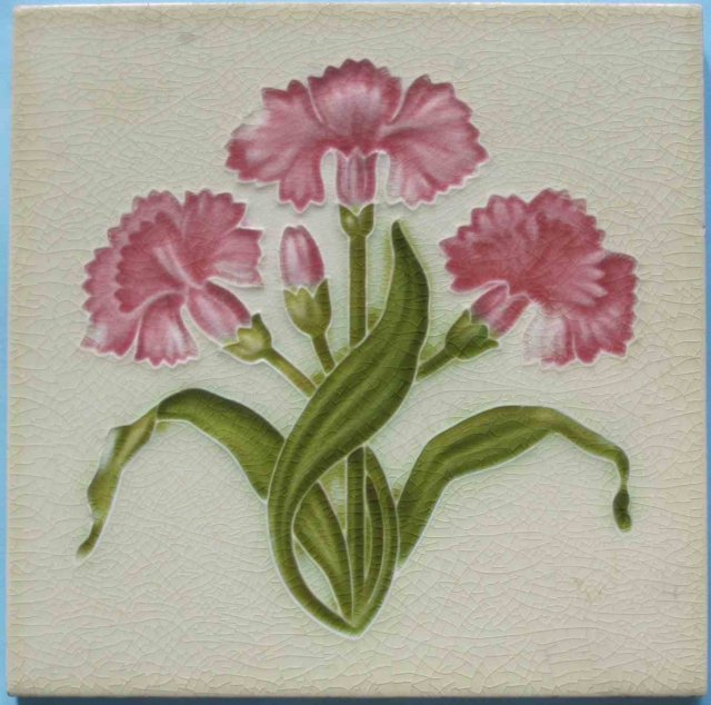 Antique English Art Nouveau Tile - Meakin