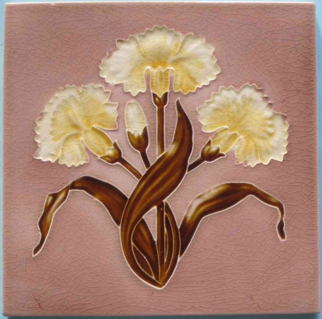 Antique English Art Nouveau Tile - Meakin