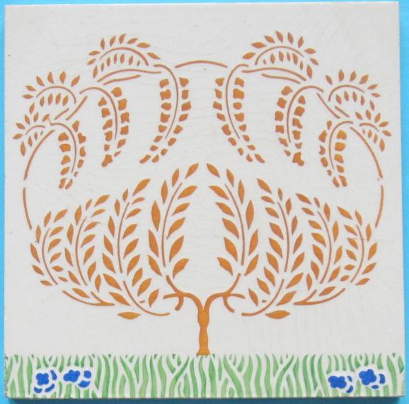 Antique German Art Nouveau/Jugendstil Tile - Grohn