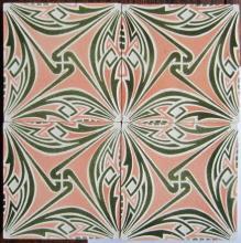 Antique German Jugendstil Tile Panel - Tonwerke Offstein