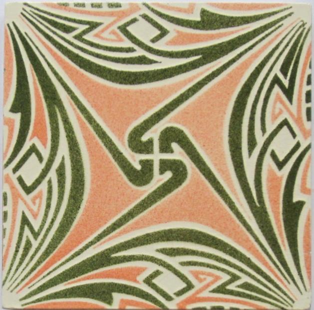 Antique German Jugendstil Tile Panel - Tonwerke Offstein