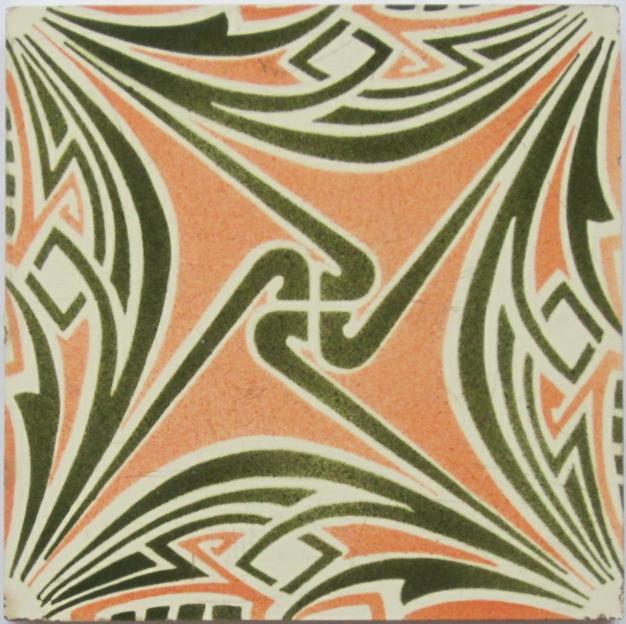 Antique German Jugendstil Tile Panel - Tonwerke Offstein