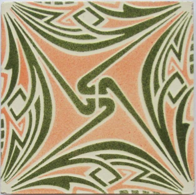 Antique German Jugendstil Tile Panel - Tonwerke Offstein