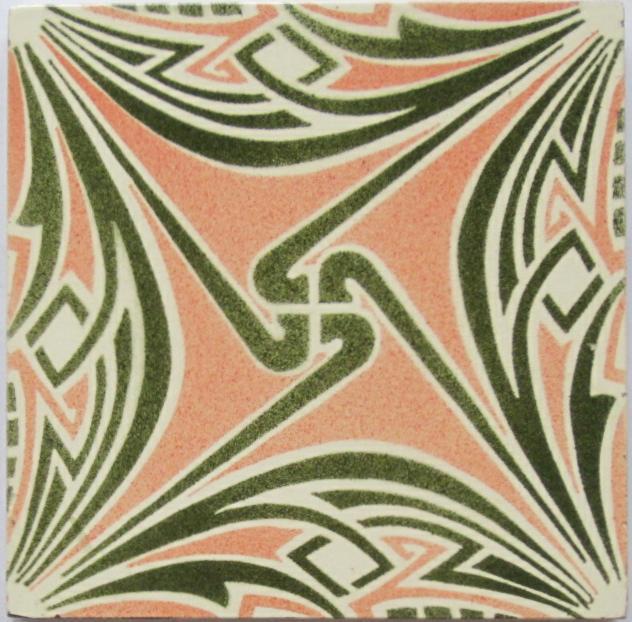 Antique German Jugendstil Tile Panel - Tonwerke Offstein