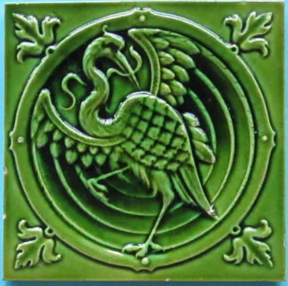 Antique German Jugendstil Tile - Tonwerke Offstein