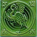 Antique German Jugendstil Tile - Tonwerke Offstein