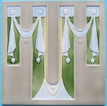 Antique German Jugendstil Tile - Mugeln