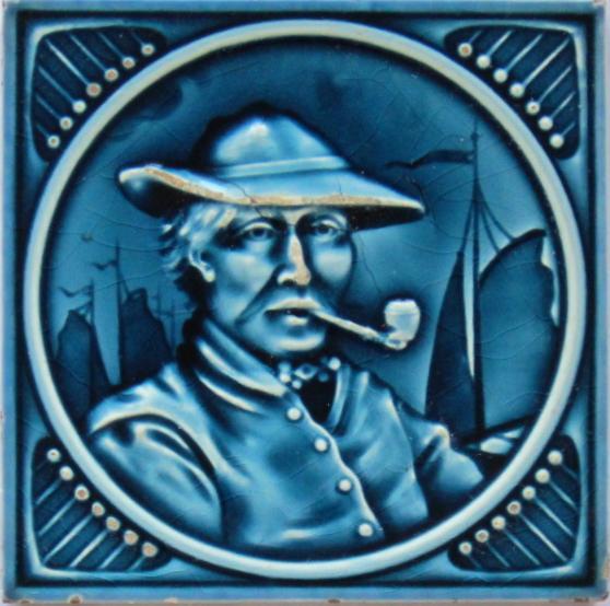 Antique German Jugendstil Tile - Wessel