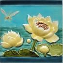 Pair of Antique French Art Nouveau Tiles - Sarreguemines