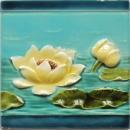 Pair of Antique French Art Nouveau Tiles - Sarreguemines