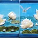 Pair of Antique French Art Nouveau Tiles - Sarreguemines