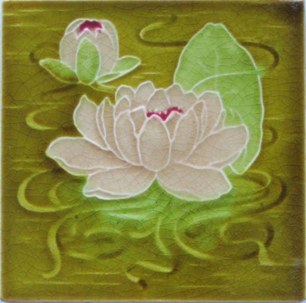 Antique English Art Nouveau Tile