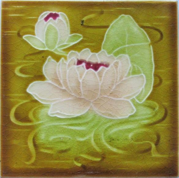 Antique English Art Nouveau Tile
