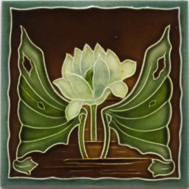 Antique English Art Nouveau Tile