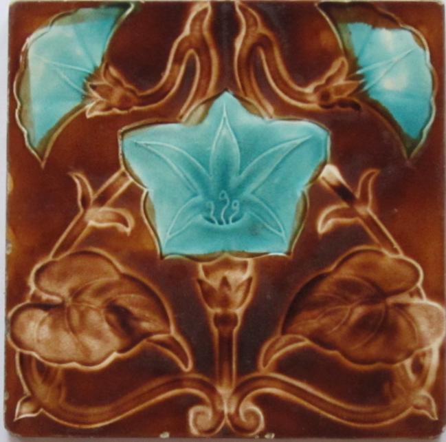 English Art Nouveau Tile -- Corn Bros.